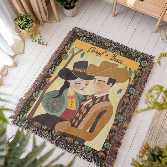 Western Love Story – Personalized Blanket for Couples
