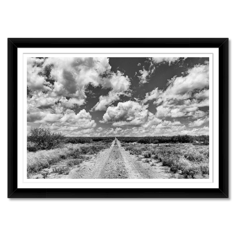 The Long Road – Black and White Desert Landscape Print