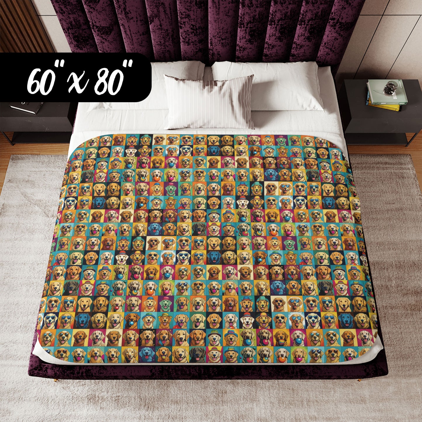 Golden Hearts – Sherpa Blanket for Lovers of America’s Favorite Dog