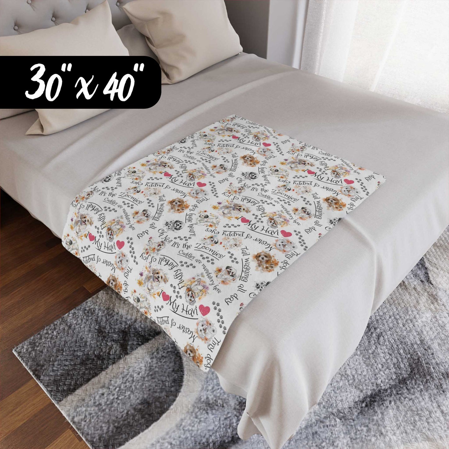 I ❤️ My Havi – Minky Blanket for Havanese Dog Lovers
