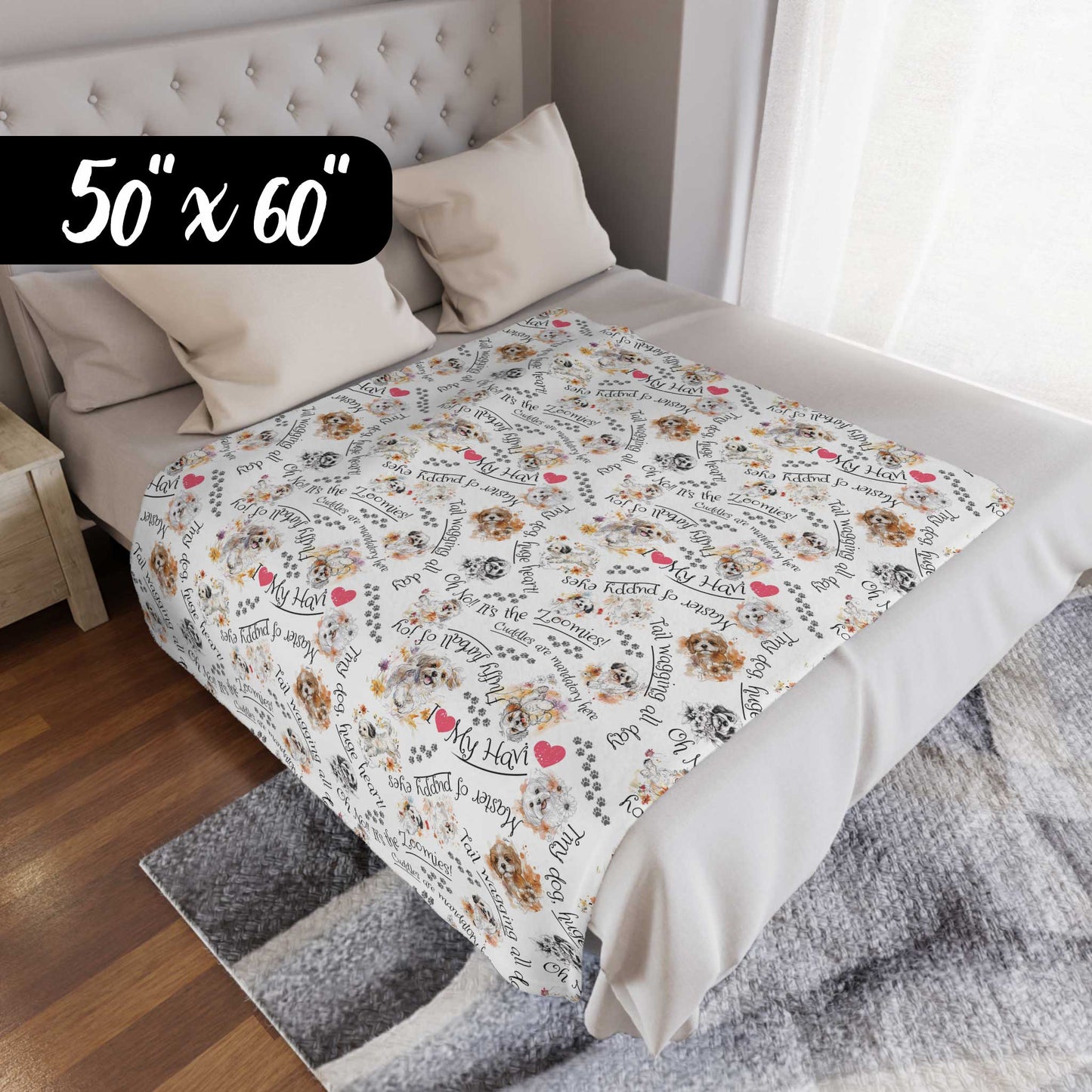 I ❤️ My Havi – Minky Blanket for Havanese Dog Lovers